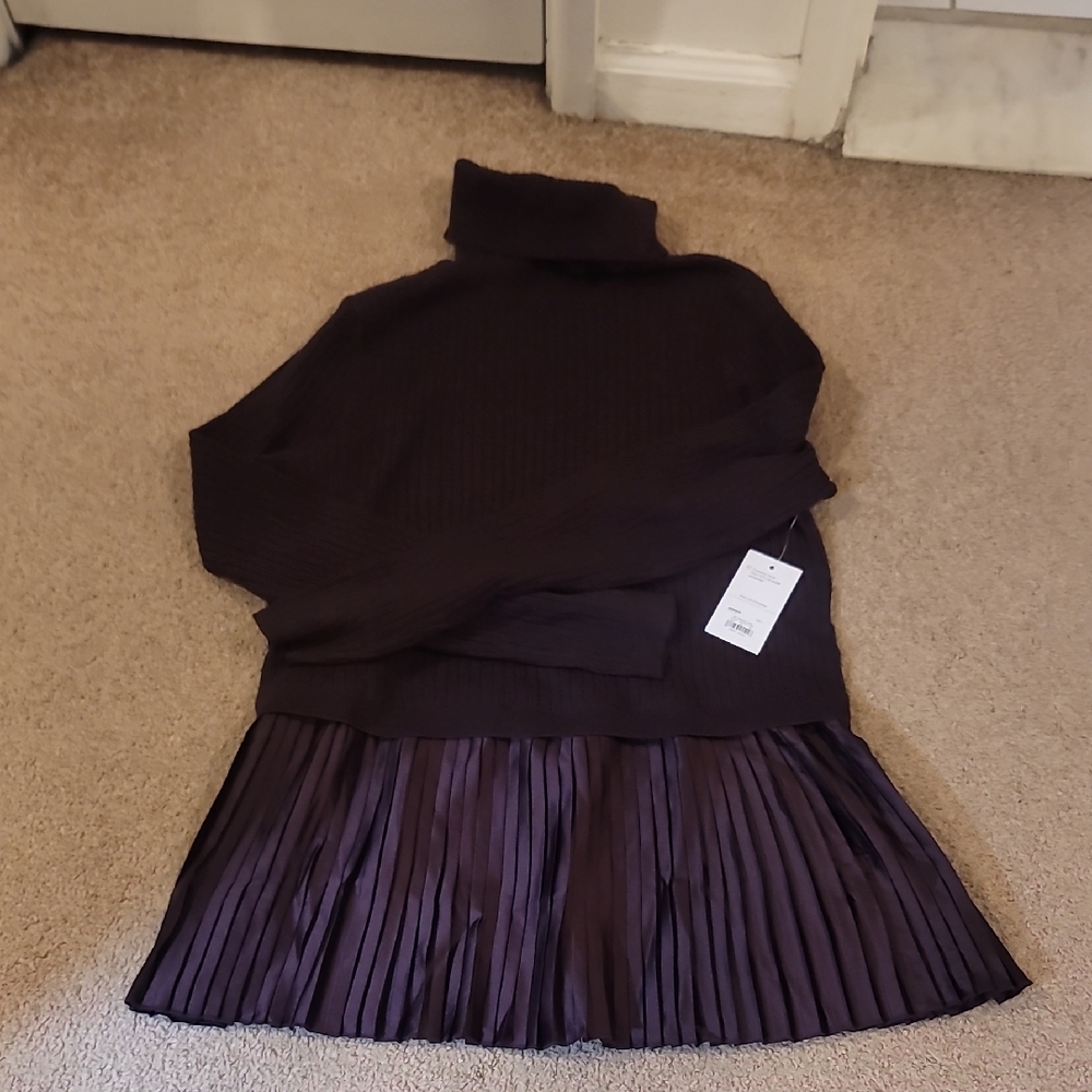 Nine West Top with Pleated Satin Bottom